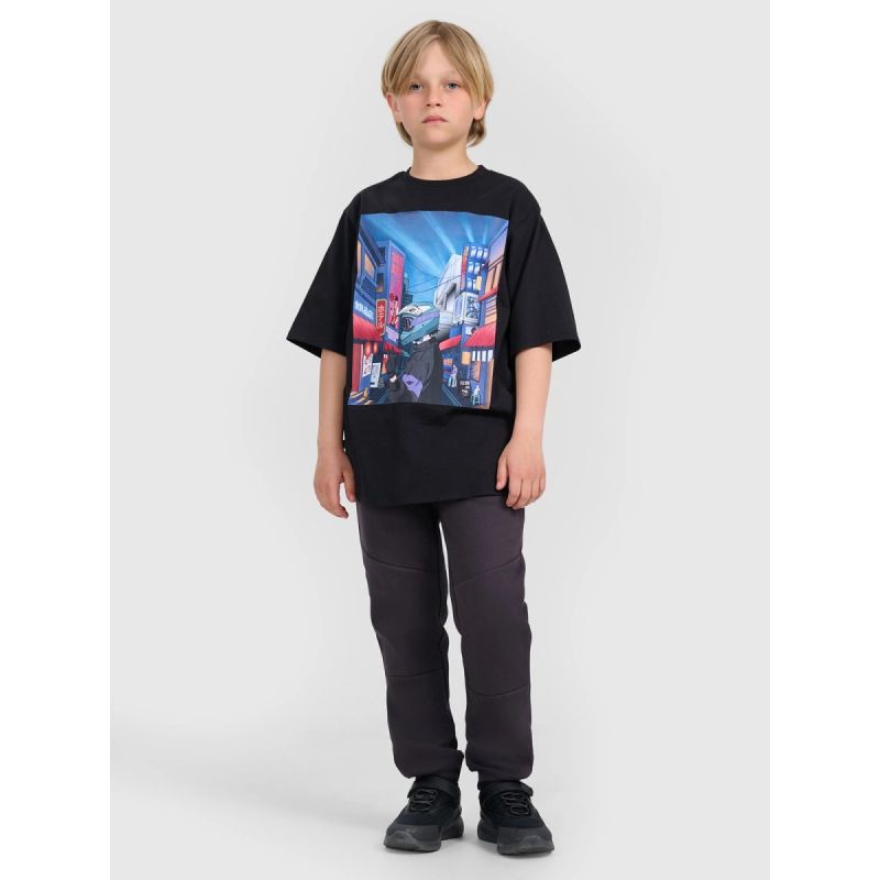 Boy's oversize T-shirt with print 4F 4FJRAW25TTSHM3061-20S 4f