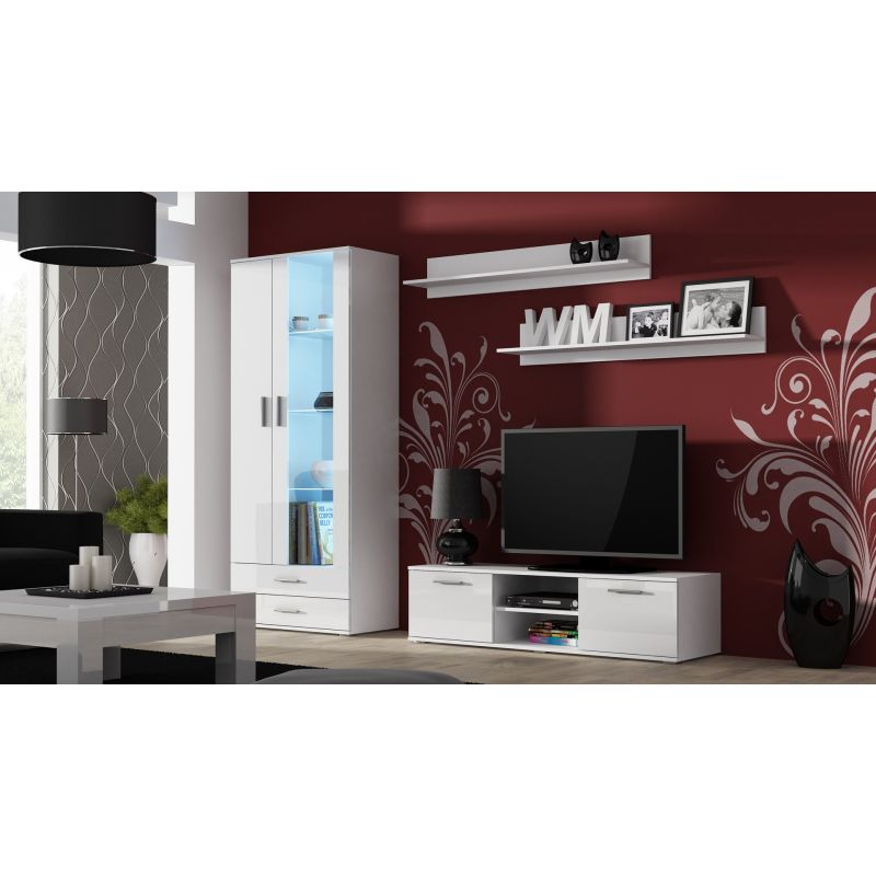 SOHO S6 2D2S display cabinet white/gloss white Bufety i witryny/Bufety i witryny na drewnianej podstawie Your Sports Performance