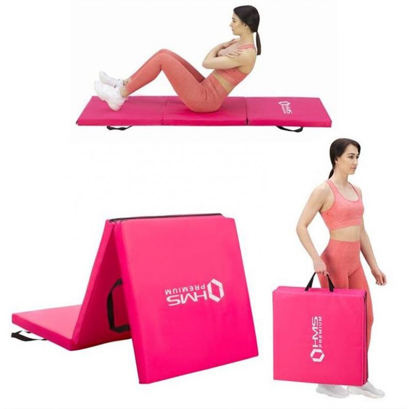 Folding gymnastic mattress pink 1800x600x500mm HMS MGS02 In preparation Your Sports Performance
