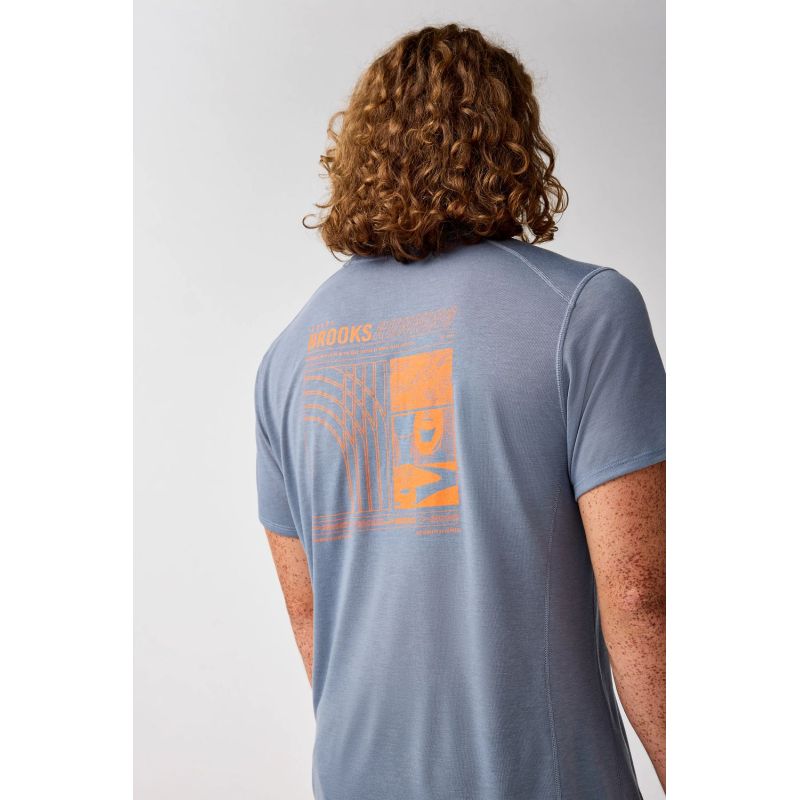 Men's Distance Short Sleeve 3.0 Running T-shirt, Gray Import z Brooks/Brooks/Koszulki Your Sports Performance