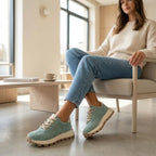 Leather platform sneakers in green Filippo DP7498