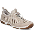 Women's comfortable openwork shoes, beige, Rieker 55960-60 Rieker