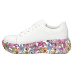 Leather platform sneakers with white floral print Filippo DP7507