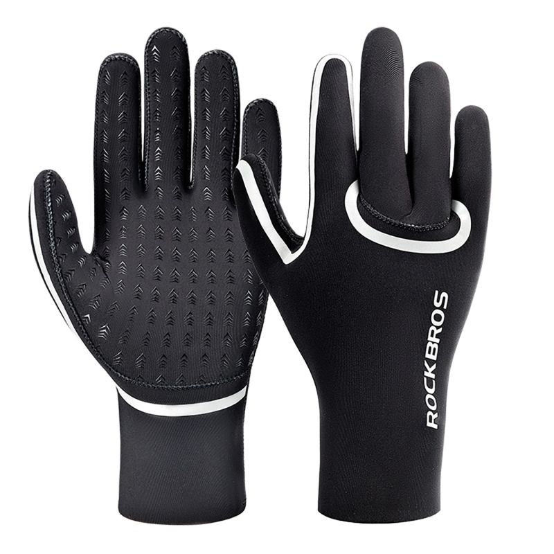 Rockbros full waterproof cycling gloves, size: XXL - black Rockbros