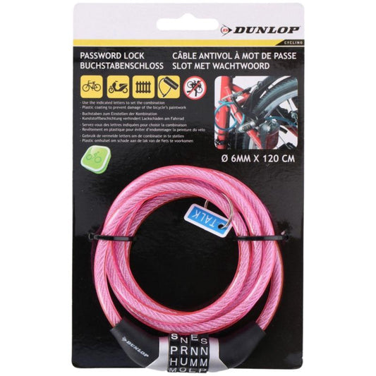 Dunlop spiral bicycle lock, combination 0.6x120 cm 1042701 Accessories/Bicycle/Akcesoria rowerowe Your Sports Performance