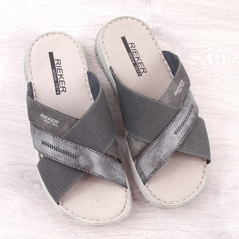 Comfortable Rieker M RKR581 gray flip-flops Footwear/Lifestyle/Rieker Your Sports Performance