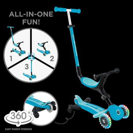 Scooter with ride-on seat GO•UP ACTIVE LIGHTS 360 (749-300) Accessories/Skating/Hulajnogi/Traditional/For kids/Globber Your Sports Performance