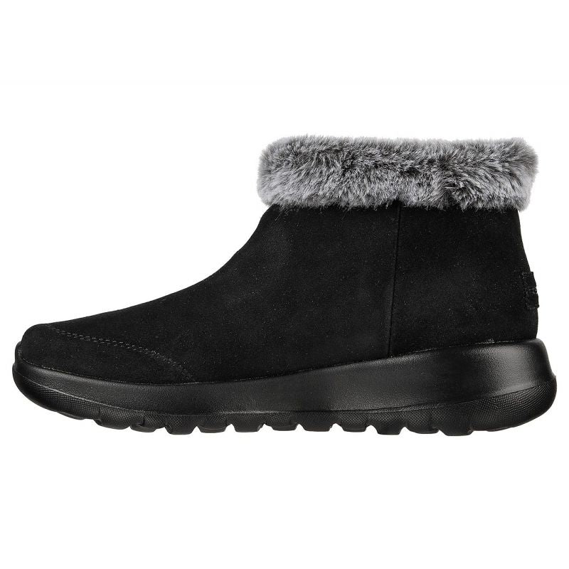 Skechers ON-THE-GO JOY FIRST GLANCE Women's Winter Boots in Suede Leather with Fur, Black (144041-BKGY) In preparation Your Sports Performance