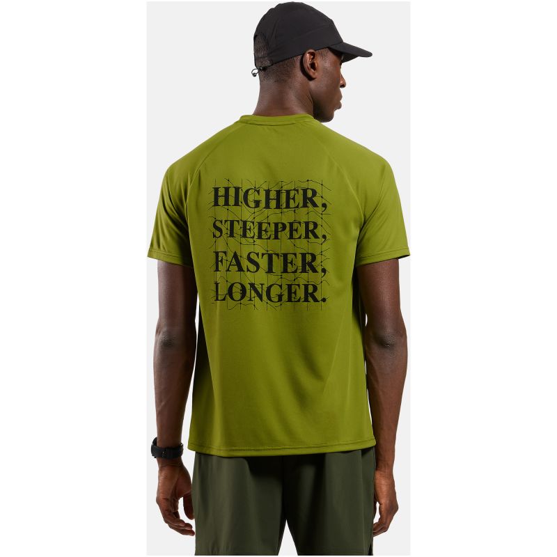 Men's short-sleeve ODLO T-shirt crew neck S/S ESSENTIAL PRINT, green