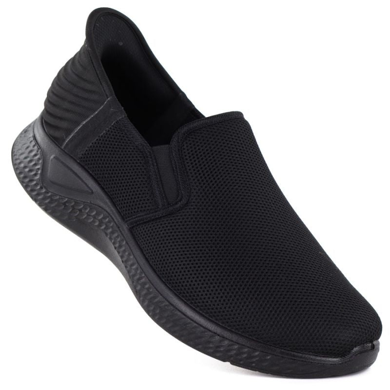 Men's textile slip-on sneakers, black NEWS 170-M To be categorized Your Sports Performance