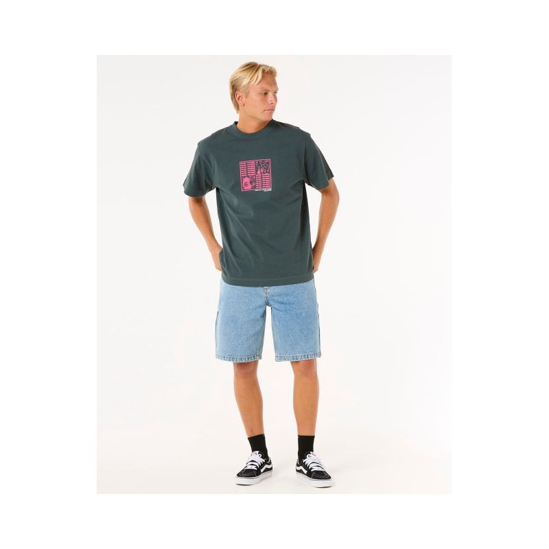 RIP CURL Raw Energy Zine Tee T-Shirt, turquoise