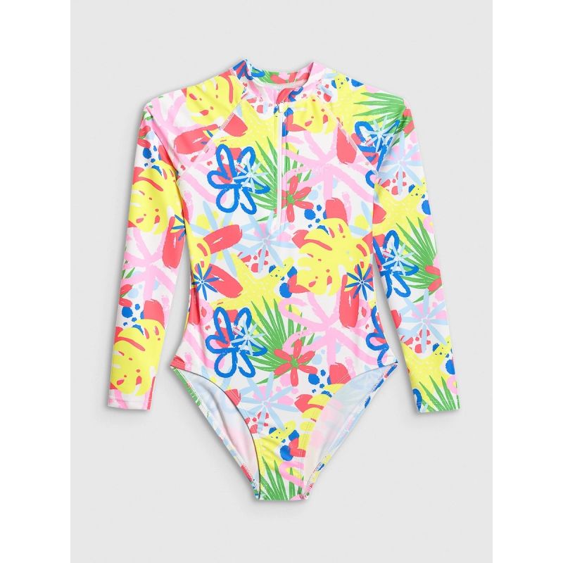 Girls' one-piece swimsuit with UPF50+ filter 4F 4FJRSS26USWSF144-92A