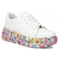 Leather platform sneakers with white floral print Filippo DP7507