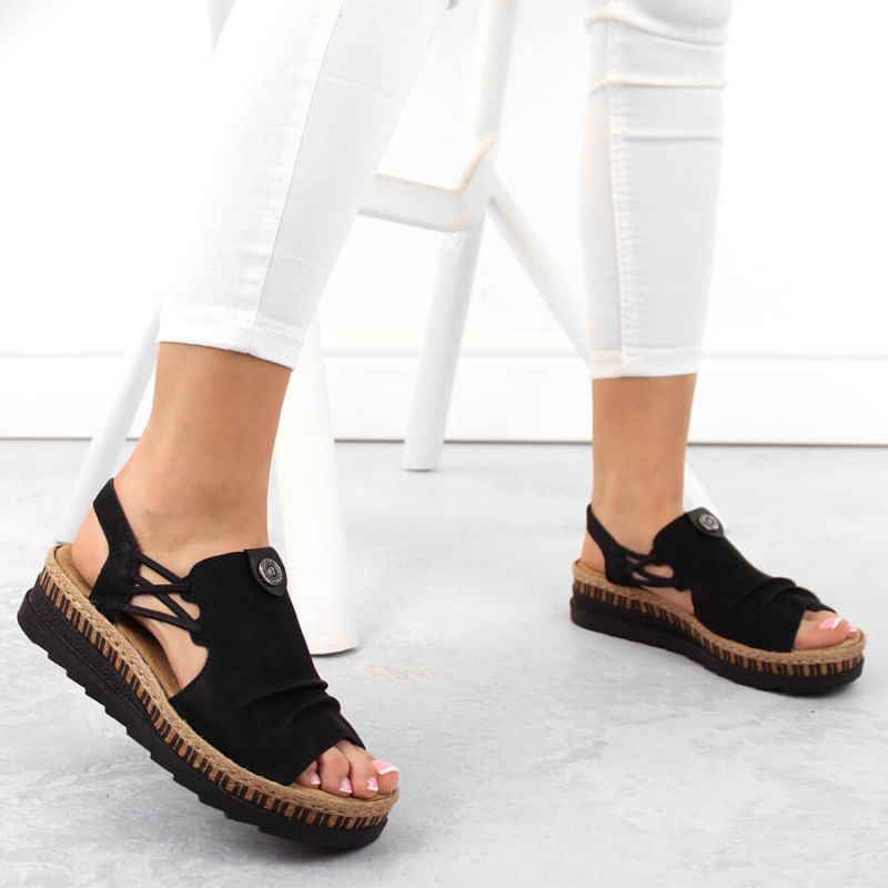 Comfortable Rieker W RKR677 black sandals Footwear/Lifestyle/Rieker Your Sports Performance