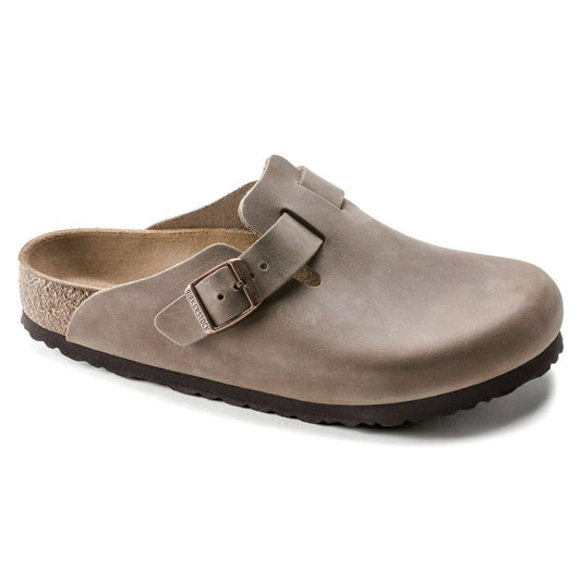 Birkenstock Boston Tabacco Brown Oiled Leather Regular Wide Slides for Women/Men (0960811) In preparation Your Sports Performance