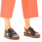 Comfortable women's wedge sandals, blue Rieker 62962-14 Rieker