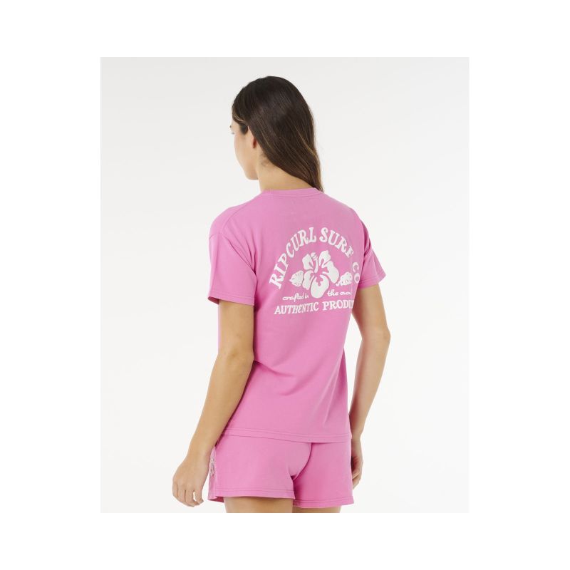 RIP CURL Surf Puff Party Pack Relaxed Pink Women's T-Shirt