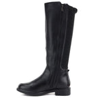 Women's leather boots with elastic upper, black Cambell JE19489