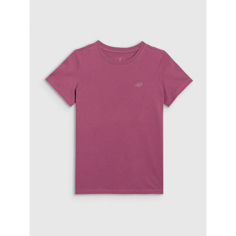 Girls' regular-fit plain T-shirt 4F 4FJRAW25TTSHF3233-50S