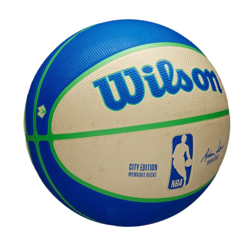 Wilson NBA Milwaukee Bucks Team City Icon Basketball - WZ4024217XB Piłki do koszykówki/Na zewnątrz - Outdoor Your Sports Performance