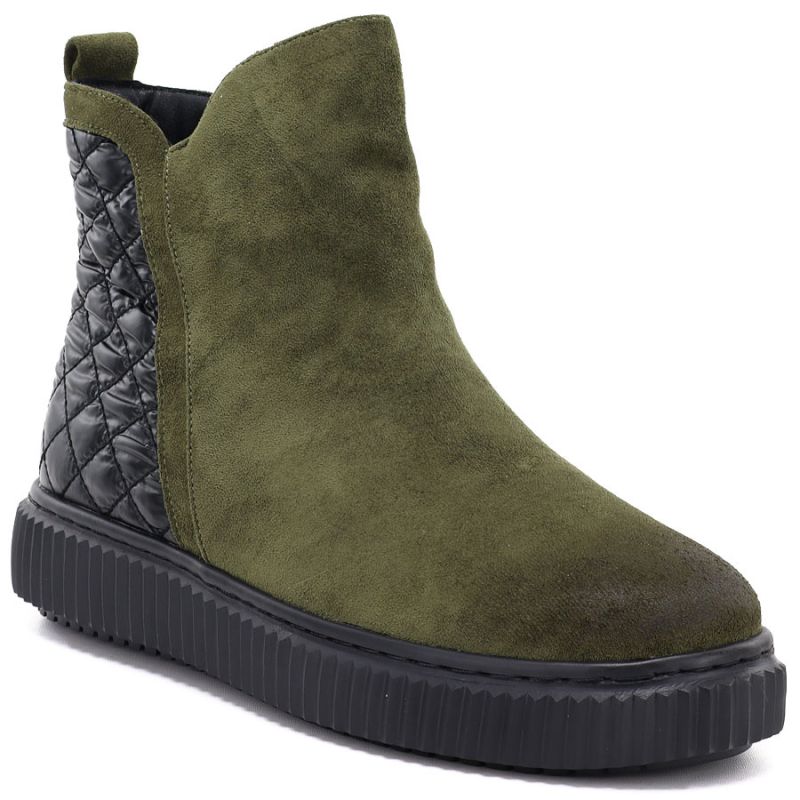 Women's insulated green ankle boots Potocki Z25-JE19365