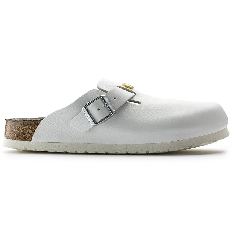Women's Birkenstock Boston ESD White clogs natural leather medical narrow slippers (0061378) Footwear/Lifestyle/Brinkenstock/Klapki/chodaki Birkenstock