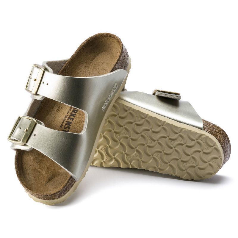 Birkenstock Arizona Kids Birko-Flor Electric Metallic Gold Narrow Girls' Flip-Flops (1014841) Footwear/Lifestyle/Brinkenstock/Klapki/chodaki Birkenstock