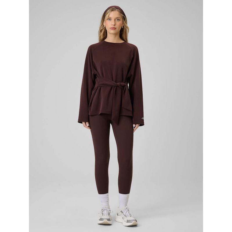 Women's regular sweatshirt with ties and modal 4F 4FRSS26TSWSF2784-80S