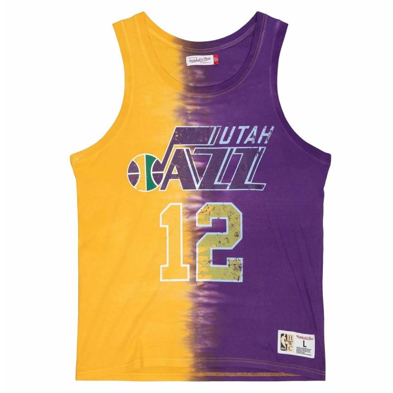 Mitchell & Ness NBA Utah Jazz John Stockton Tie Dye Cotton Tank - TTNK3206-UJAYYJSTYWPR Koszulki NBA Your Sports Performance