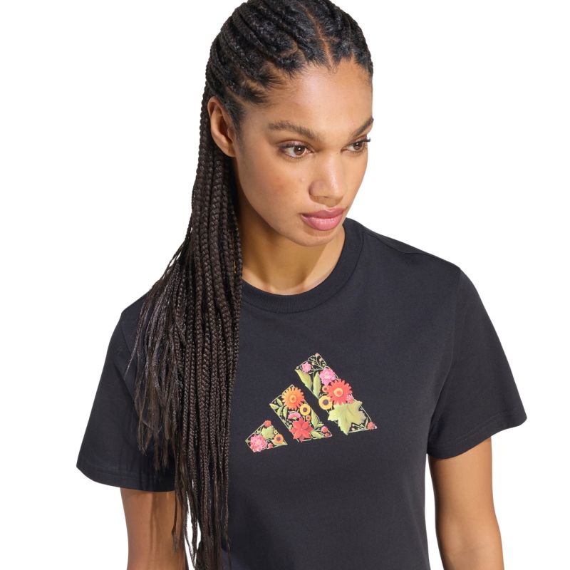 adidas Floral Regular Graphic Women's T-Shirt Black KT2766