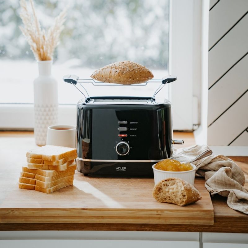 Toaster with grate ADLER AD 3224b black AGD - Produkty/Tostery Your Sports Performance