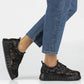 Filippo Black Floral Leather Platform Shoes DP6846 Filippo