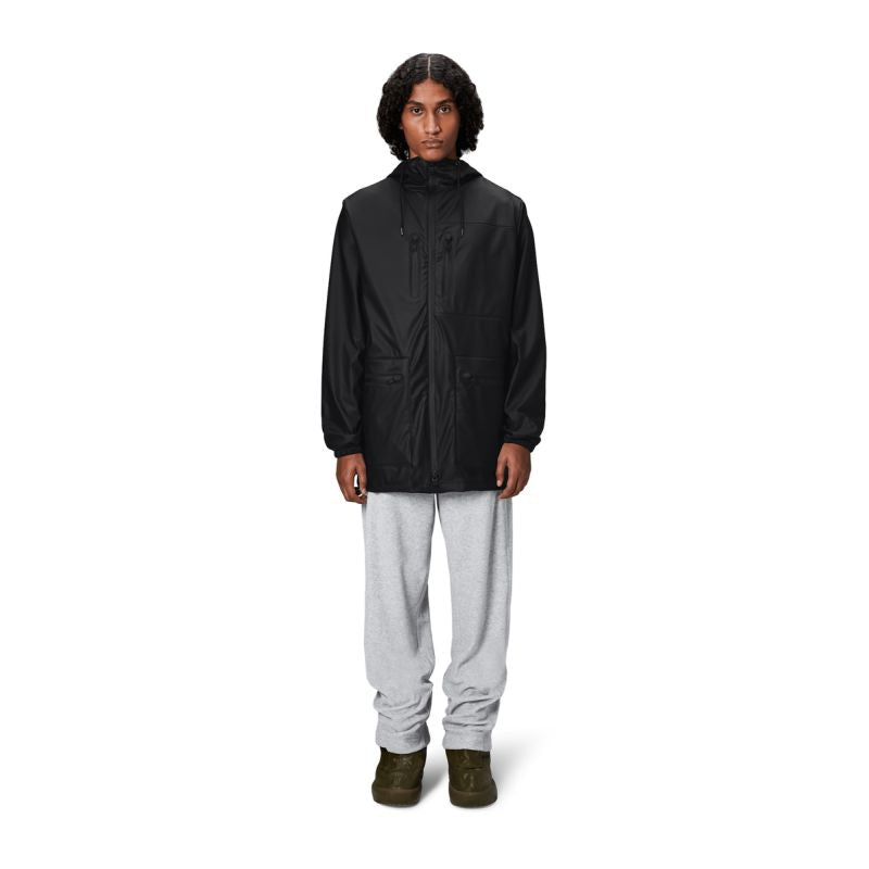Rains CARGO LONG JACKET W3 12060 01 BLACK Clothing Your Sports Performance