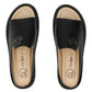 Women's leather wedge sandals, black, Filippo DK7758