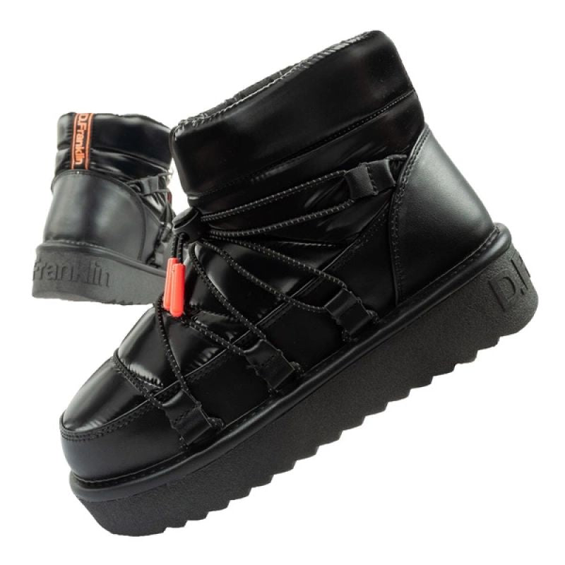 D.Franklin women's snow boots winter fashionable insulated ankle boots black D.Franklin