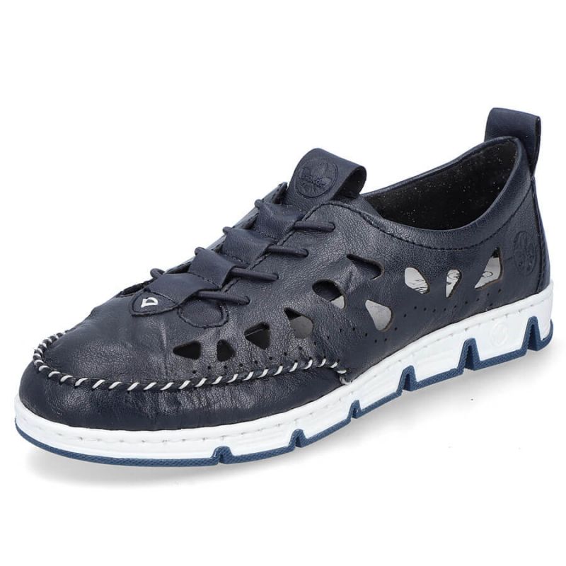 Leather openwork shoes Rieker W RKR652, navy blue Footwear/Lifestyle/Rieker Your Sports Performance