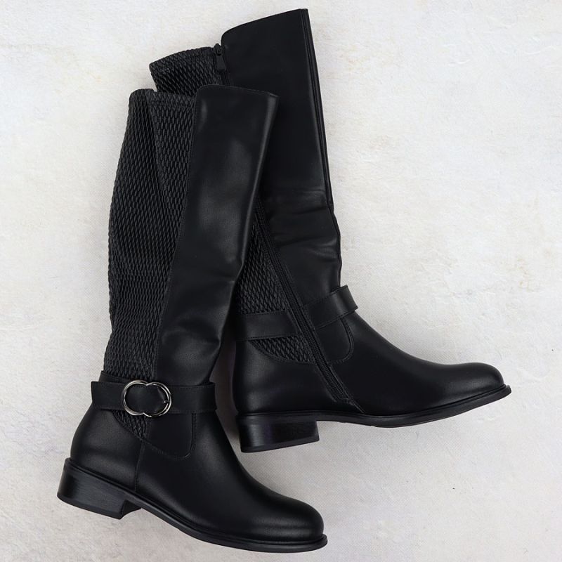 Women's boots with a decorative strap on the block, black Filippo 7437 Footwear Your Sports Performance
