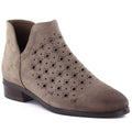 Women's suede ankle boots, openwork, dark beige, Vinceza 58626 To be categorized Your Sports Performance