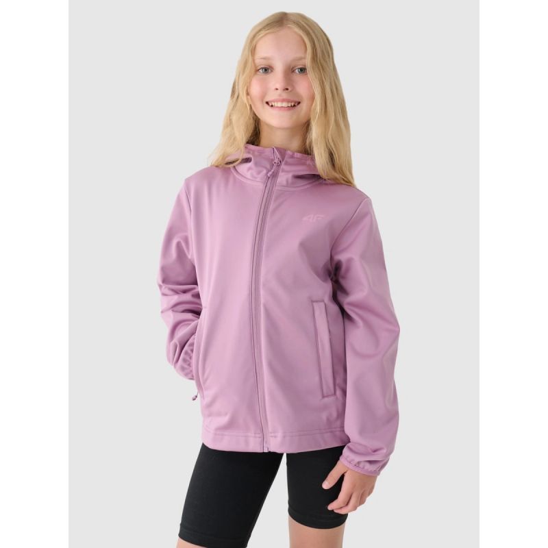 Windproof softshell jacket with neodry 5000 membrane for girls 4F Junior 4FJWAW24TSOFF261-54S *Kategoria tymczasowa Your Sports Performance