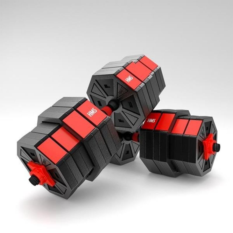 Composite dumbbell HMS SGC40 40kg + barbell