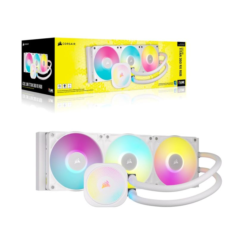 Corsair iCUE LINK TITAN RX RGB Processor All-in-One Liquid Cooler 12cm White 1 pc. Chłodzenie/Chłodzenie - zestawy chłodzenia wodnego Your Sports Performance