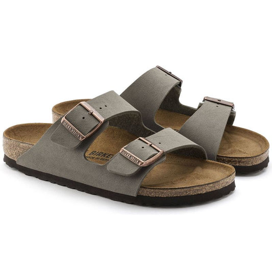 Birkenstock Arizona Birko-Flor Nubuck Stone regular women's/men's flip-flops wide gray (0151211) Footwear/Lifestyle/Birkenstock/Klapki/chodaki Birkenstock
