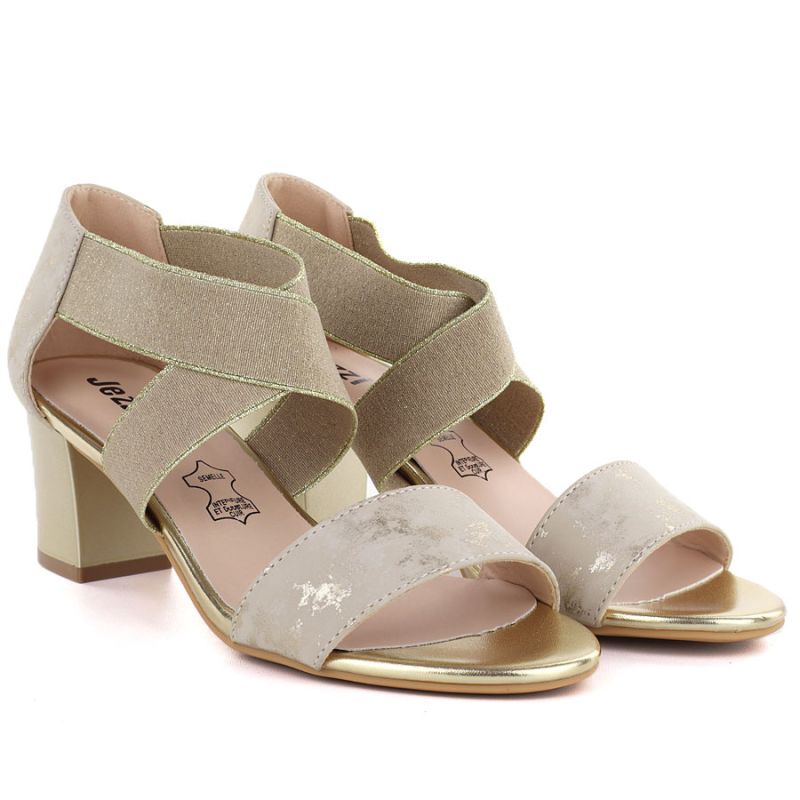 Women's gold Jezzi RMR1954-27 strappy sandals Jezzi