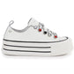 Women's leather sneakers on the platform white Goe T2N4072 Goe
