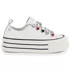 Women's leather sneakers on the platform white Goe T2N4072 Goe