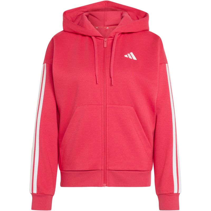 Women's adidas Essentials 3-Stripes Full-Zip Fleece Hoodie Pink KF6272