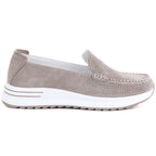 Leather moccasins with a thick sole, openwork, fango Jezzi 9793 Jezzi