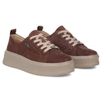 Women's brown leather sneakers on the platform Filippo DP7982