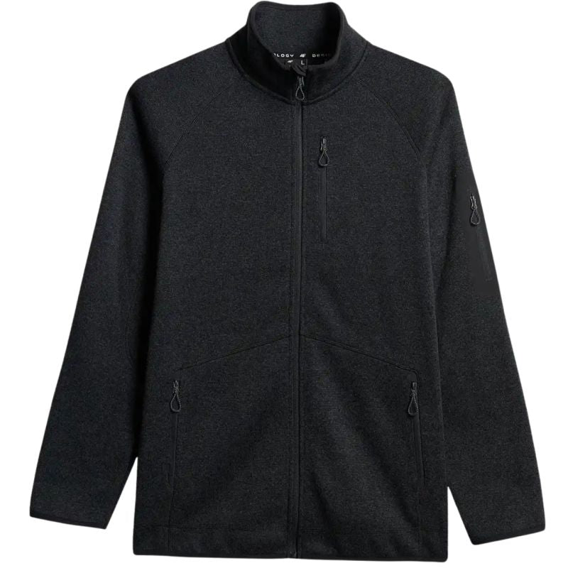 Men's fleece 4F M443 deep black melange 4FWSS26TFLEM443 20M