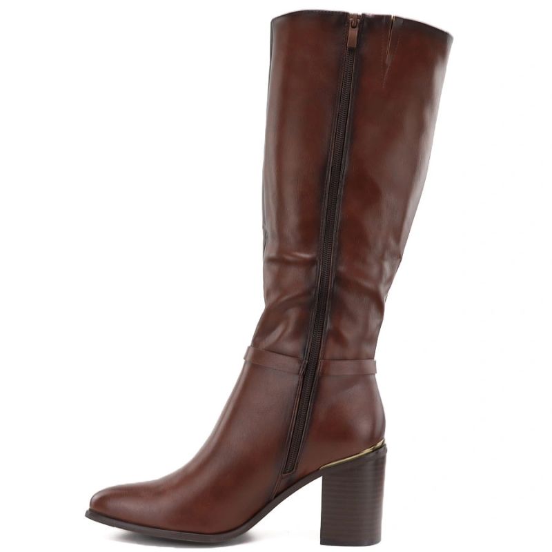 Women’s Brown Block-Heel Boots Sergio Leone KZ-08